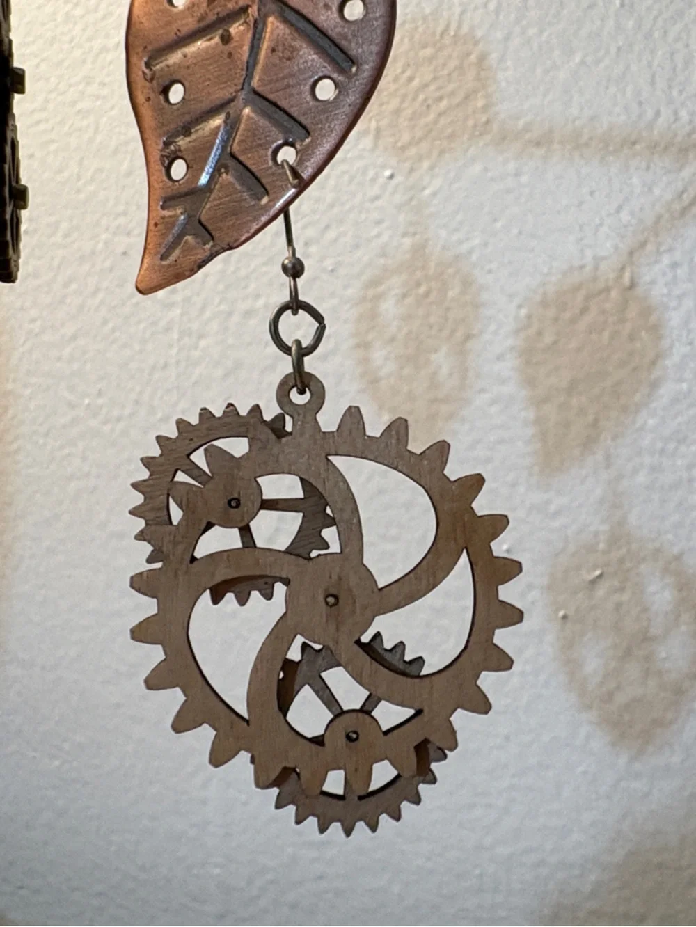 Wooden Steampunk Kinetic Earrings